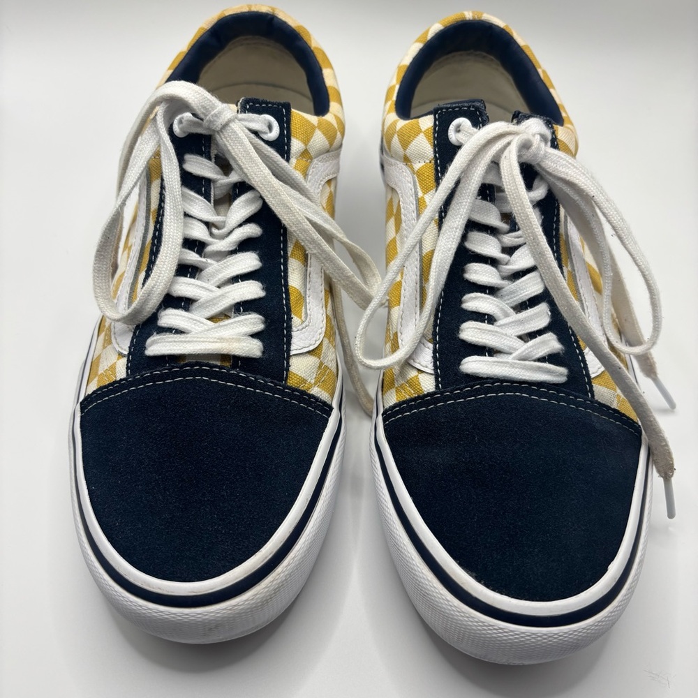 Vans Off The Wall Vintage Pro Dress Blue/Yellow Checkerboard Skate Mens Size 9 - Picture 4 of 11